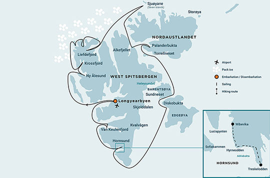 Spitzbergen Intensiv - 2026 - Routenkarte