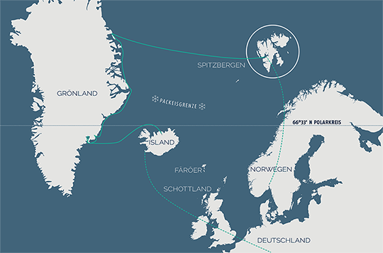 Wunder der Arktis - Routenkarte